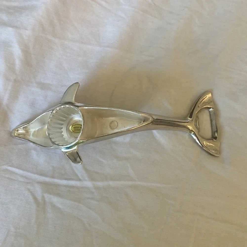 Vintage brand new Silverplate Dolphin metal Bottle Opener